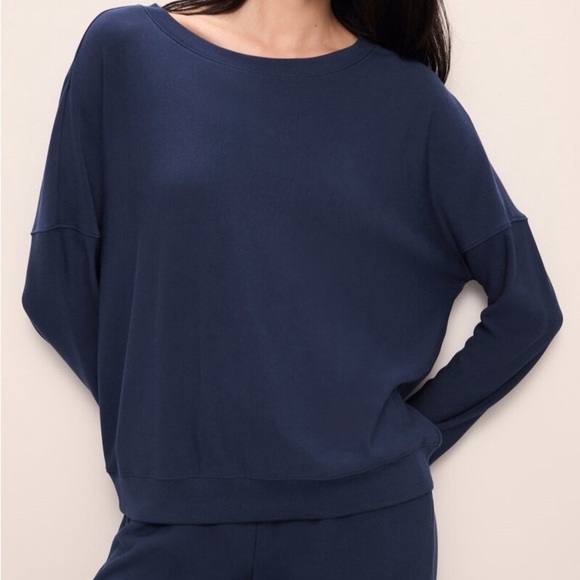 NWT Eberjey Women’s Softest Sweats Loungewear Pullover in Navy in size L - Picture 1 of 6